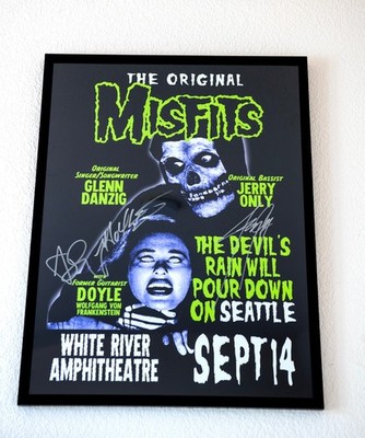 Original Misfits seattle white river poster Signed Jerry Doyle