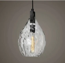 UTTERMOST 22049 CAMPESTER MINI PENDANT 1LT CLEAR WATERED GLASS