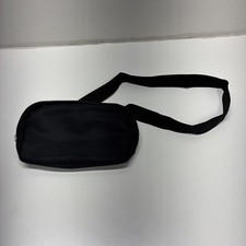 Crossbody Bag Black Belt Fanny Pack 2 Pockets W/ Zippers