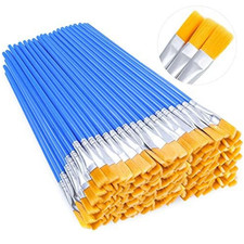 100PCS Small Paint Brushes Bulk, Flat Top Acr...