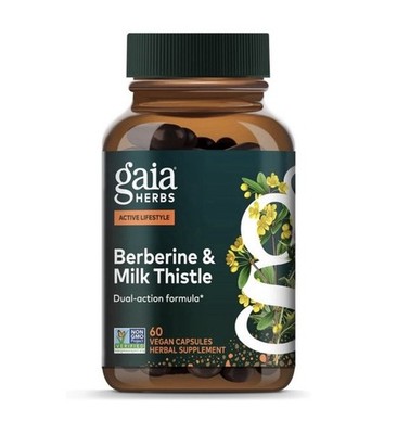 GAIA HERBS - BERBERINE & MILK THISTLE DUAL ACTION FORMULA - 60 VEGAN CAPSULES