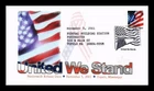 DR JIM STAMPS US COVER UNITED WE STAND AMERICAN FLAG FIRST DAY ISSUE
