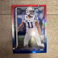 Topps 2025 Topps Chrome Michael Pittman Jr. Red White & Blue Refractor #126