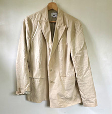 Uniqlo x Ines de la Fressange Men s L Beige Linen-Cotton Blazer Inner Pockets