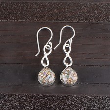 Ethiopian Opal Copper Gemstone 925 Sterling Silver Women Jewelry Dangle Earrings