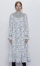 NWOT Sold Out Zara Floral Dress Smocked Sz Small Prairie Modest