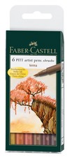 Pędzel do etui Faber-Castell PITT Artist Pen 6 szt. - Terra