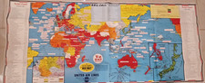 Vintage United Airlines WWII Dated Events War Map 25th Edition 1945 RRP 920