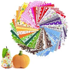 60 Pcs Cotton Fabric Squares, 4" x 4" 10cm x 10cm Craft Fabric Bundle Squar...