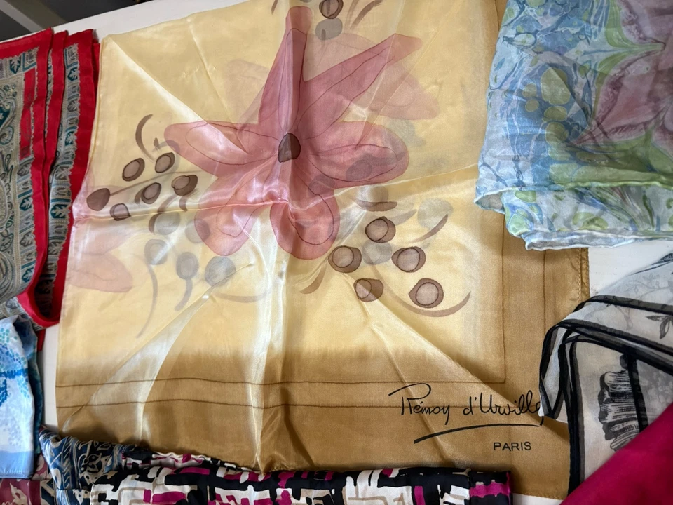 Lote De Colección De 31 Bufandas Seda Y Poliéster, Acetato Ver Descripción Para Diseñadores Foto 2 de 4