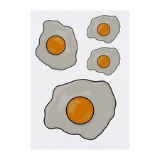 4 x 'Fried Egg' Temporary Tattoos / Transfers TO00036021 