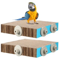 2 Pieces Parrot Toy Bird Chew Cage Accessories Flat Perch Bird Paw Grinding S...