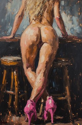 Nackte Frau Leinwand Kunstdruck NUR EINE WIRD JEMALS VERKAUFT Originalkunst 16''x24''