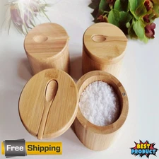 Wooden Spice Container with Magnetic Closure Moisture-Proof Kitchen Essentials