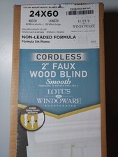 Lotus Windoware Cordless, 2 Inch Faux Wood Blind, 24" Wide x 60" Long