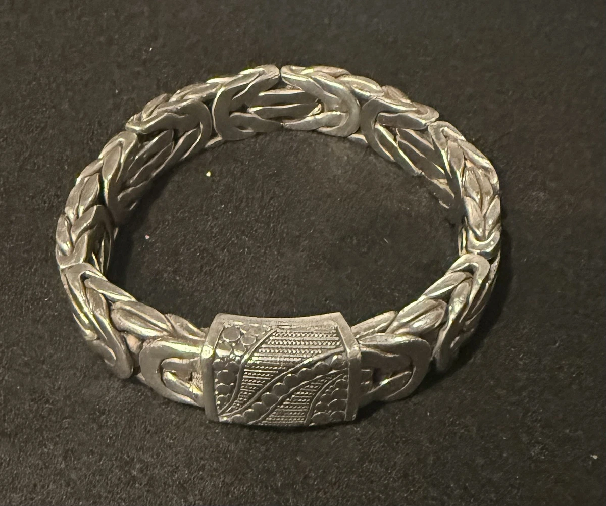 Bracelet Byzantin En Argent 925 – Largeur 2 Mm – Longueur Réglable 16-25 Cm – Fermoir à Ressort