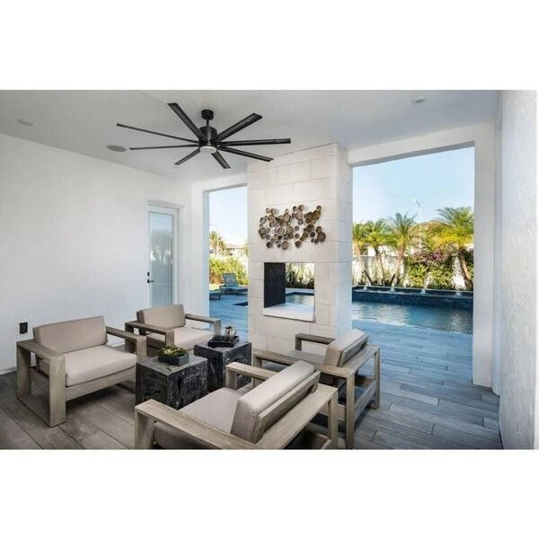 Vast 72 in. Indoor/Outdoor Integrated LED Bronze Mid-Century Modern Ceiling Fan - Image 4 of 4