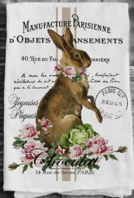 Avery Lane  Flour Sack Easter Bunny , Roses, Tea Towels