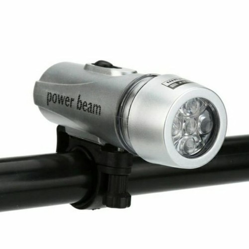 FRONT BIKE LIGHT POWER BEAM 5 LED BRIGHT bicycle cycle mountain headlight torch - 第 1/4 張圖片