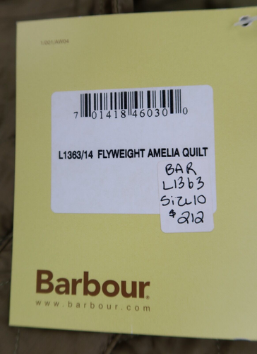 NEW! Barbour Women’s Flyweight Amelia Quilt Jacket Olive Green US 10 / UK 14 - Picture 8 of 15