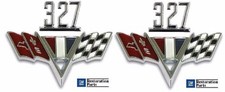 Chevy 327 V-flag Fender Emblem Pair Chevy Ii Chevelle Camaro Wnuts