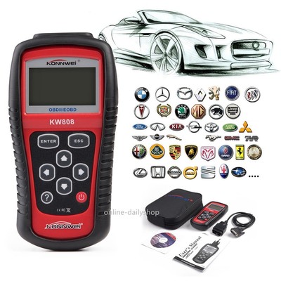 Konnwei OBDII EOBD OBD2 Scanner Car Code Reader Tester Diagnostic Tool KW808
