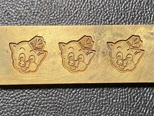 Brass Token Impression Embossing Die Cast Piggly Wiggly Grocery Store Pig Mold