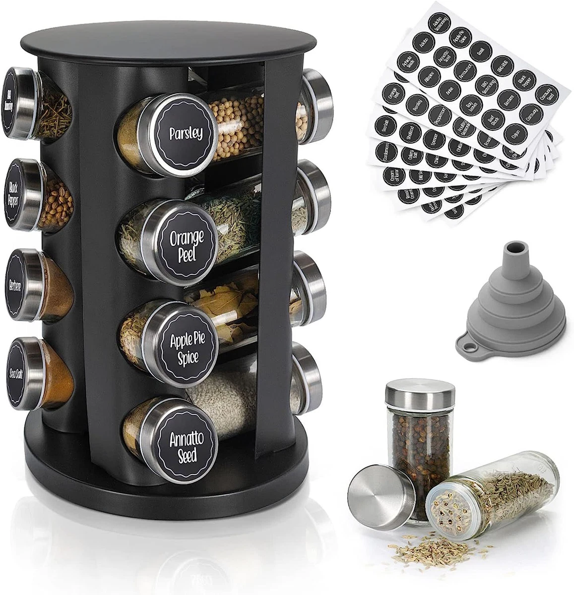 Black rotating online spice rack