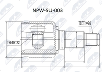 NPW-SU-003 Nty Gelenksatz, Antriebswelle FüR Suzuki
