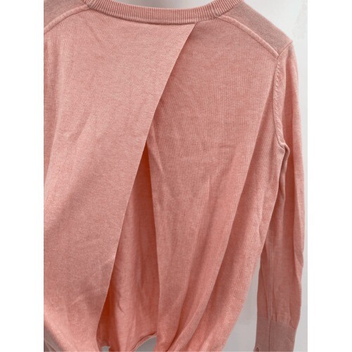 Lululemon Sweater Bring it Back Backbend Women 8 Peach Pink Open Back Cashmere - Picture 6 of 12