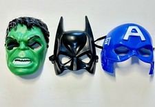 Hulk, Batman, Captain America Halloween Mask Lot Of 3 Super Hero s
