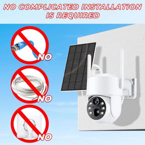 Solar Power Überwachungskamera 7800mAh WiFi 4MP PTZ AI Nachtsicht Video CAM IP66 - Bild 7 von 15