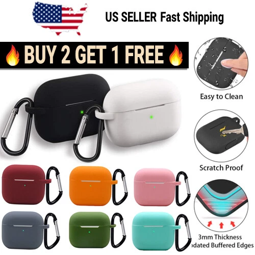 For AirPods 3rd Generation Silicone Case Cover with Keychain Front