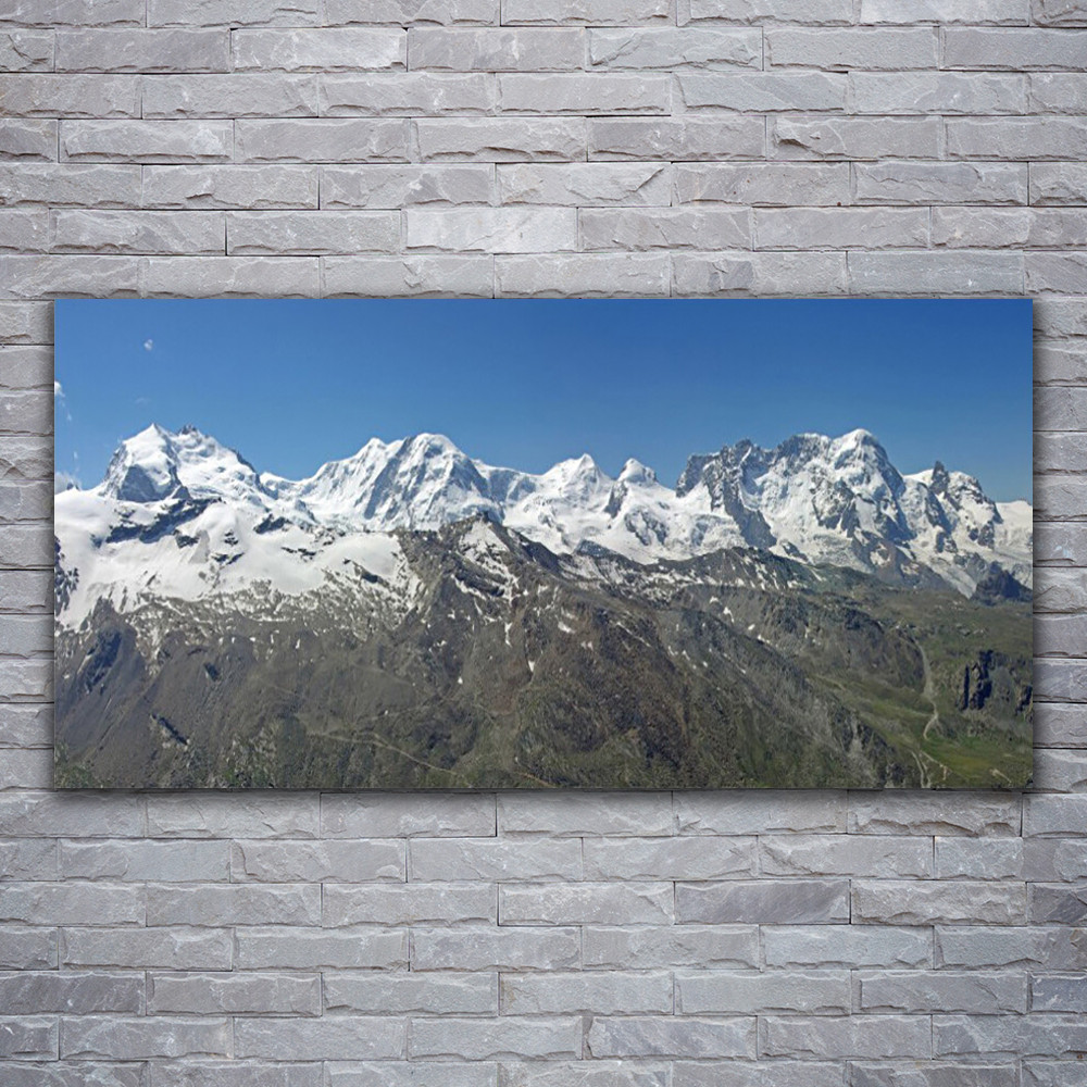 Tableau sur verre d art Tulup Montagnes 120x60 cm avec impression HD premium