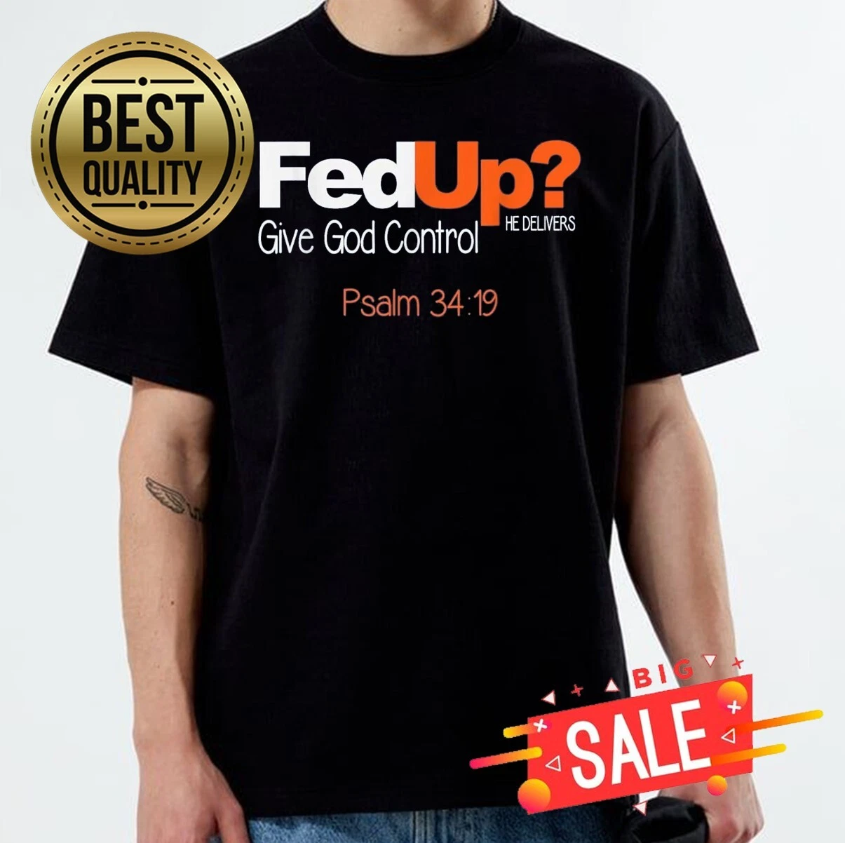 Let Go Let God Christian Faith T-Shirt for Men Women