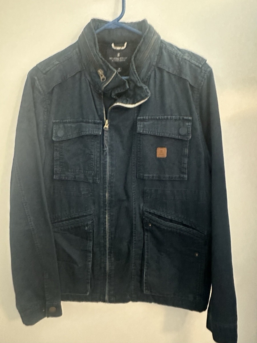 Roark Revival Jacket Mens Medium Blue Canvas Full Zip Utility | eBay