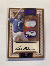 2016 Alex Dickerson Prime Cuts Purple Double Logo Patch Auto 4/5 SSP Giants MINT