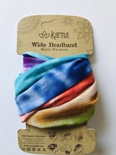 MULTI COLOR TIE DYE die WIDE headband by Karma Gifts boho bandeau natural life