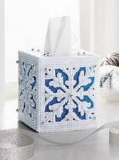 Mary Maxim Snowy Winter Plastic Canvas Tissue box Cover