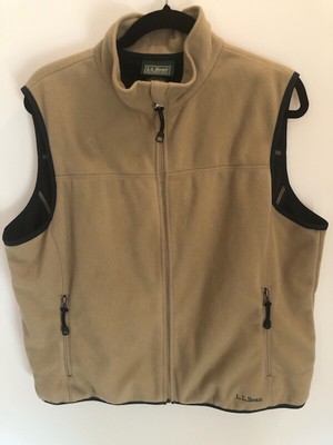 Womenâs LL Bean Tan FLeece Vest 2X Zip Front Pockets - Polartec - Pre-owned | eBay