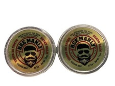 (2) Honey House Naturals Beard Balm Rugged Mint Scent –1.5 ounce Round Travel SZ