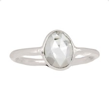 Natural Crystal Quartz - Brazil 925 Sterling Silver Ring Jewelry s.5.5 CR71243