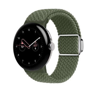 Für Google Pixel Watch 2 Milanese Edelstahl Leder Nylon Ersatz Armband/TPU Hülle