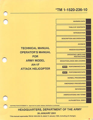 AH-1F Cobra Helicopter Operator's Manual Flight Manual (CD version