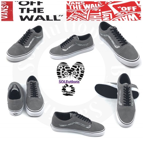 Vans Old Skool Sneaker in Pelle Scamosciata Serpente Frost Grigio/Argento  M10 | eBay