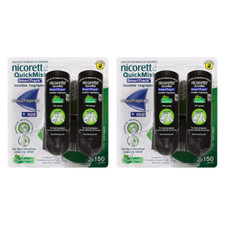 2x Nicorette Quickmist SmartTrack Duo Mouthspray 1mg = 4x150 sprays Fast Relief