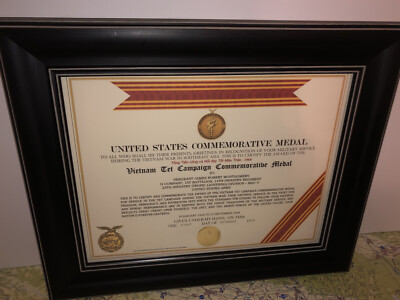 VIETNAM TET CAMPAIGN COMMEMORATIVE MEDAL CERTIFICATE ~Type 1