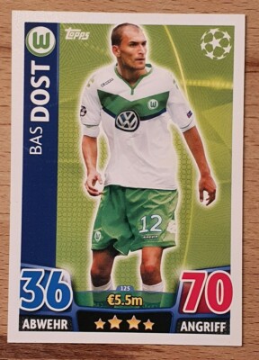 Topps Match Attax Champions League  Bas Dost Vfl Wolfsburg 