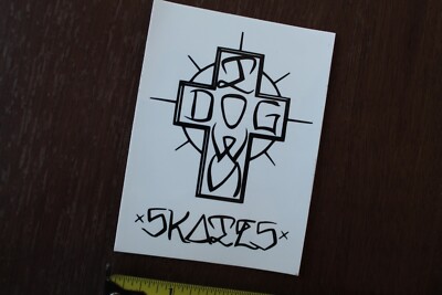 スケートボード Dogtown Vtg Skateboard Sticker Dogtown Skateboards Graffiti Cross White OG Z45B Vintage