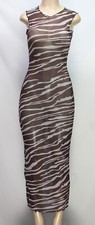 Shein Women's Cover Up Sheer Mesh Dress Stretch Sleeveless Brown Size S  BIN
